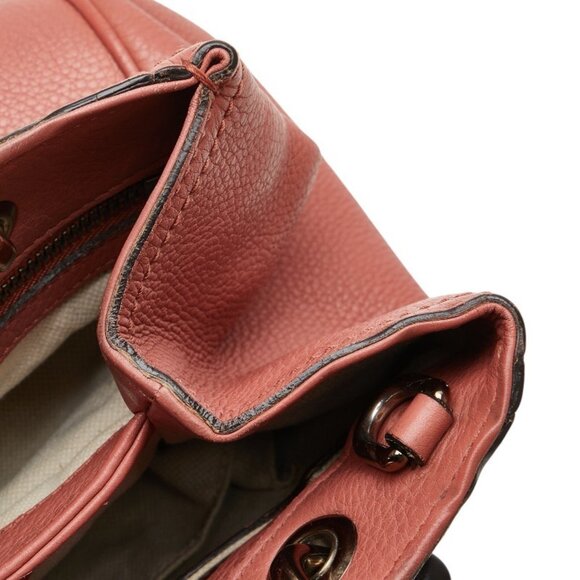 GUCCI Pink Leather Bamboo Shoulder Bag - Picture 9 of 16